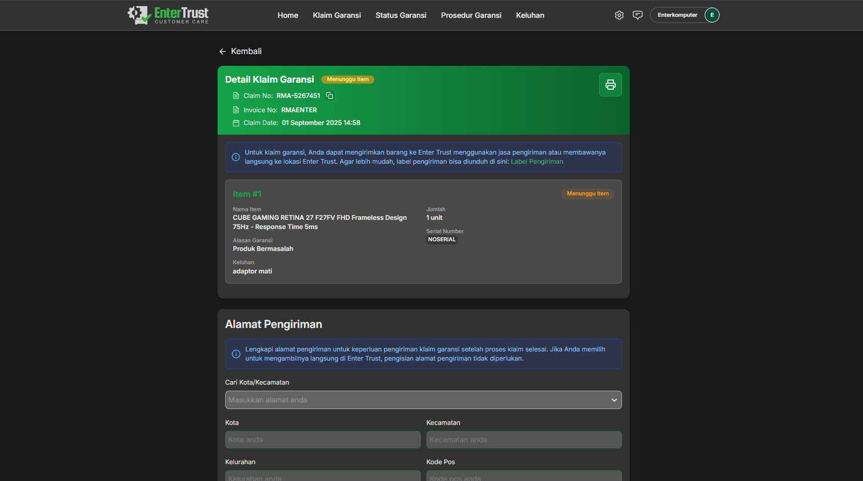 RMA Web screenshot 7